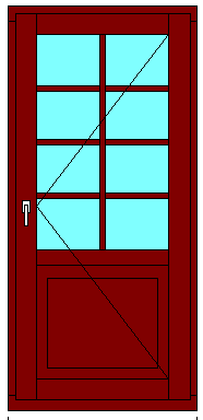 пример 1 расположения входной двери из дерева