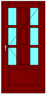 пример 10 расположения входной двери из дерева